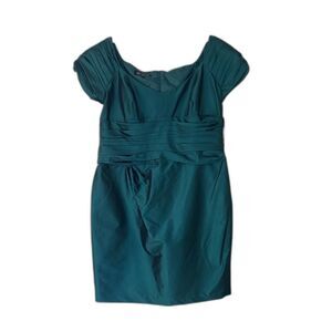 Jones New York Emerald Green Satin Cocktail Party Dress Women’s 16 Lined